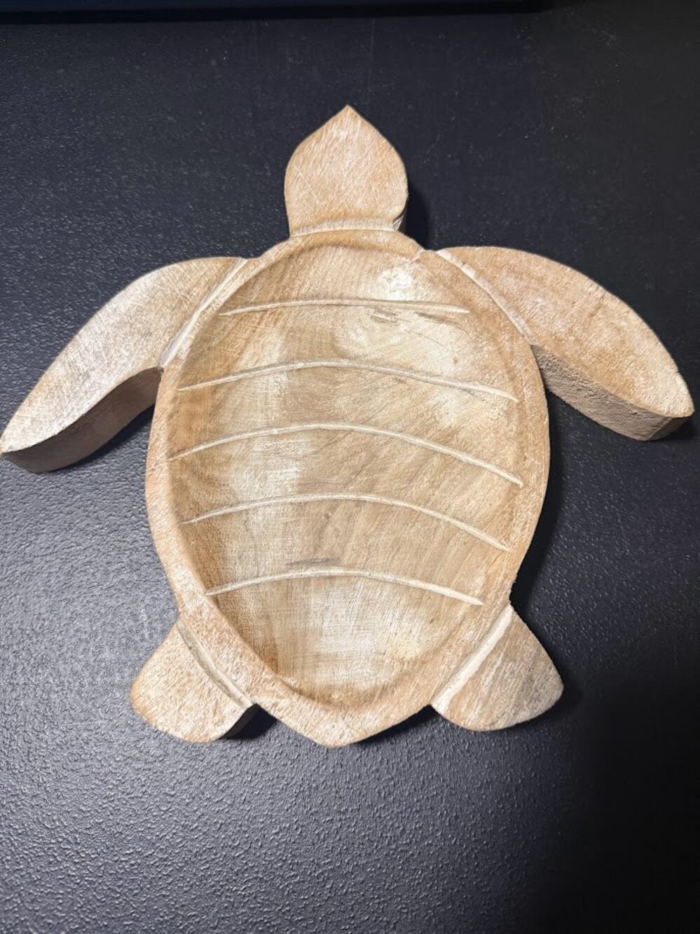 Wood Coastal Sea Turtle Trinket Bowl